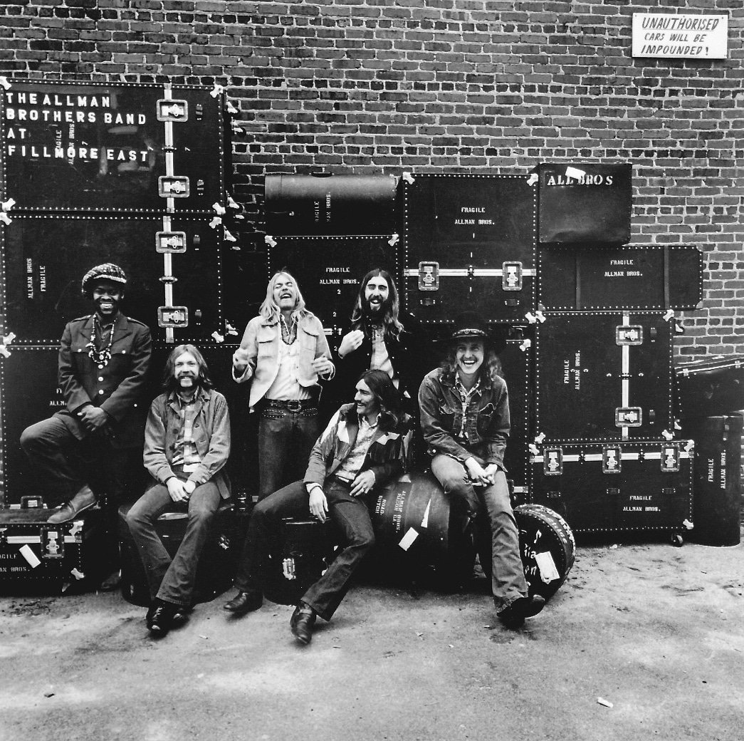 Artwork for The Allman Brothers Band's live double LP, At Fillmore East