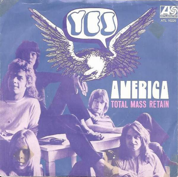 Artwork from the Dutch release of Yes's 1972 single, "America"